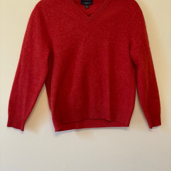 Club Room S/M cashmere sweater cozy cabincore red v neckline elegant soft winter - Picture 3 of 7